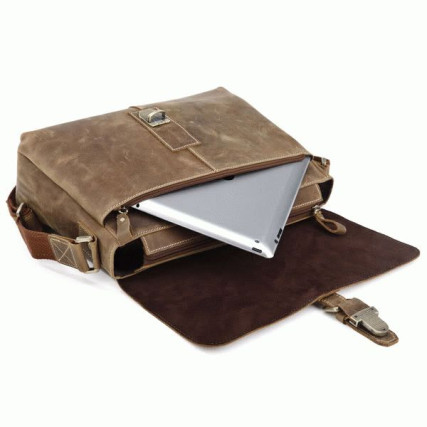 Мужская сумка через плечо 7084B Buffalo Bags коричневая – Фото 4