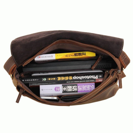 Мужская сумка через плечо 7084LB Buffalo Bags коричневая – Фото 5
