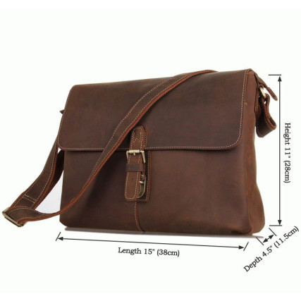 Мужская сумка через плечо 7084LB Buffalo Bags коричневая – Фото 6