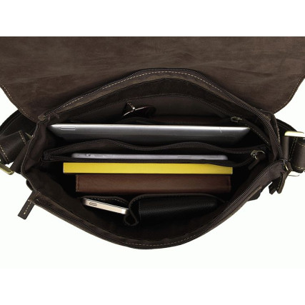 Мужская сумка через плечо 7084R-1 Buffalo Bags коричневая – Фото 8
