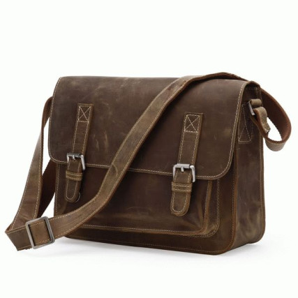Мужская сумка через плечо 7089B-1 Buffalo Bags коричневая – Фото 2