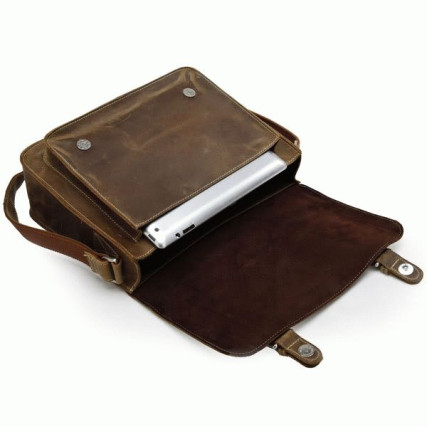 Мужская сумка через плечо 7089B-1 Buffalo Bags коричневая – Фото 5