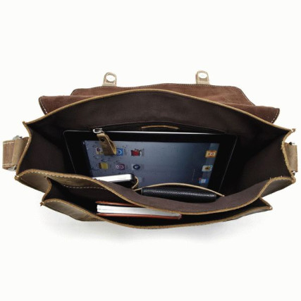 Мужская сумка через плечо 7089B-1 Buffalo Bags коричневая – Фото 6