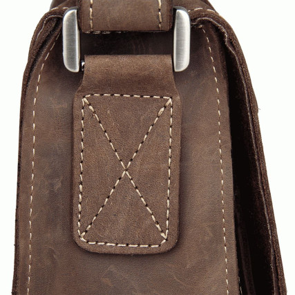 Сумка кожаная через плечо 7089R Buffalo Bags коричневая – Фото 3