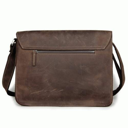 Сумка кожаная через плечо 7089R Buffalo Bags коричневая – Фото 8