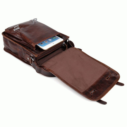 Мужская сумка через плечо 7109C Buffalo Bags коричневая – Фото 4