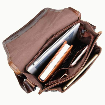 Мужская сумка через плечо 7109C Buffalo Bags коричневая – Фото 6