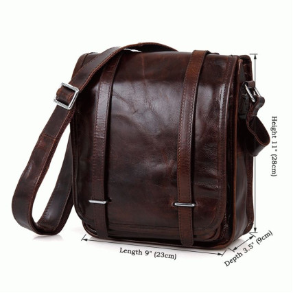 Мужская сумка через плечо 7109C Buffalo Bags коричневая – Фото 7