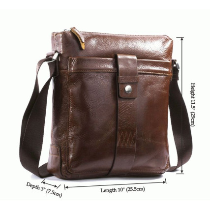 Мужская сумка через плечо 7151C-1 Buffalo Bags коричневая – Фото 10