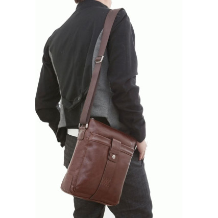 Мужская сумка через плечо 7151C-1 Buffalo Bags коричневая – Фото 7