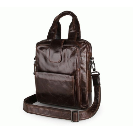 Мужская кожаная сумка через плечо 7266C Buffalo Bags коричневая – Фото 1