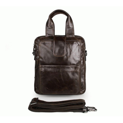 Мужская кожаная сумка через плечо 7266C Buffalo Bags коричневая – Фото 2