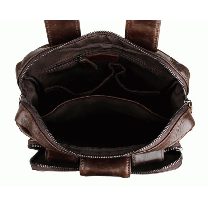 Мужская кожаная сумка через плечо 7266C Buffalo Bags коричневая – Фото 5