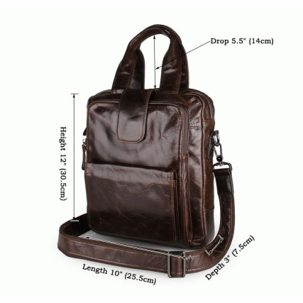 Мужская кожаная сумка через плечо 7266C Buffalo Bags коричневая – Фото 6