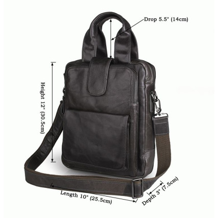 Мужская кожаная сумка через плечо 7266I Buffalo Bags темно-серая – Фото 7