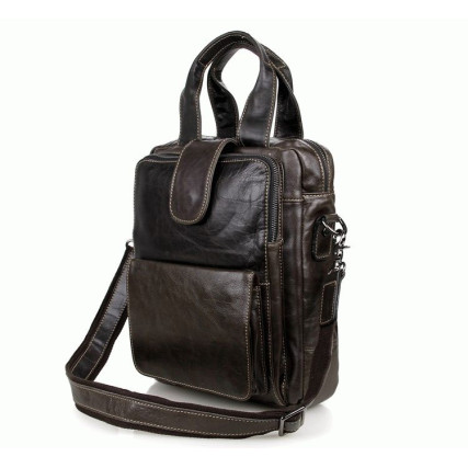 Мужская кожаная сумка через плечо 7266J Buffalo Bags темно-серая – Фото 1