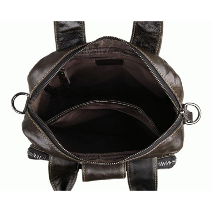 Мужская кожаная сумка через плечо 7266J Buffalo Bags темно-серая – Фото 5