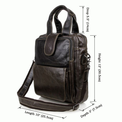 Мужская кожаная сумка через плечо 7266J Buffalo Bags темно-серая – Фото 7