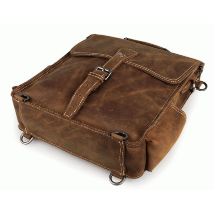 Кожаная сумка через плечо 7316B Buffalo Bags коричневая – Фото 4