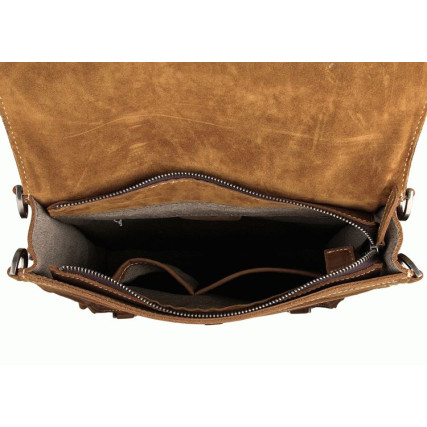 Кожаная сумка через плечо 7316B Buffalo Bags коричневая – Фото 5