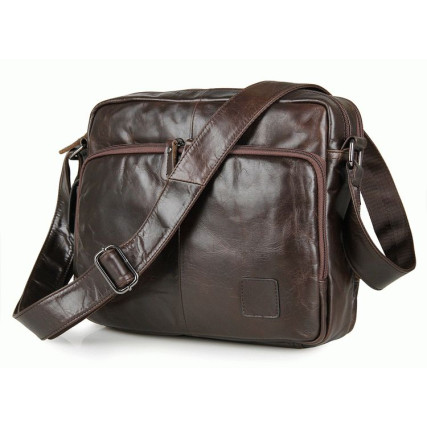 Мужская кожаная сумка через плечо 7332C Buffalo Bags коричневая – Фото 1