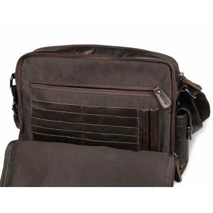 Мужская кожаная сумка через плечо 7332C Buffalo Bags коричневая – Фото 6
