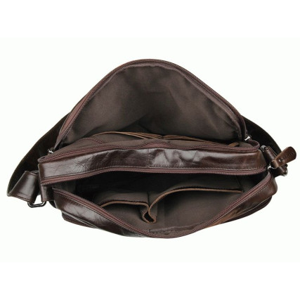 Мужская кожаная сумка через плечо 7332C Buffalo Bags коричневая – Фото 7