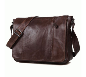 Мужская кожаная сумка через плечо 7338C Buffalo Bags коричневая