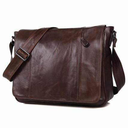 Мужская кожаная сумка через плечо 7338C Buffalo Bags коричневая – Фото 1
