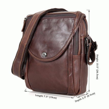 Мужская сумка через плечо Buffalo Bags коричневая 7354LQ – Фото 10