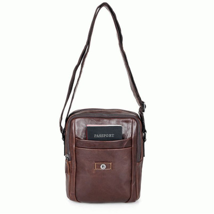 Мужская сумка через плечо Buffalo Bags коричневая 7354LQ – Фото 4