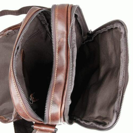 Мужская сумка через плечо Buffalo Bags коричневая 7354LQ – Фото 6