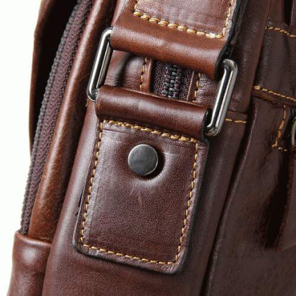 Мужская сумка через плечо Buffalo Bags коричневая 7354LQ – Фото 9