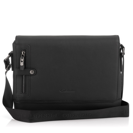 Мужская кожаная сумка через плечо Giorgio Ferretti (Италия) черная GF090Ablack – Фото 2