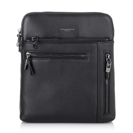 Мужская кожаная сумка Giorgio Ferretti (Италия) черная GF20183005Ablack – Фото 2
