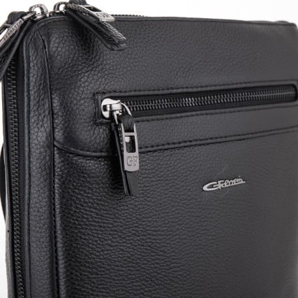 Мужская кожаная черная сумка Giorgio Ferretti (Италия) GF201850158Ablack – Фото 4
