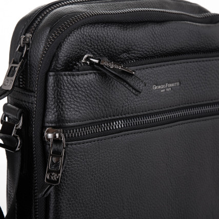 Мужская кожаная сумка Giorgio Ferretti (Италия) черная GF201850173black – Фото 4