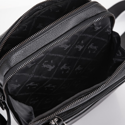 Мужская кожаная сумка Giorgio Ferretti (Италия) черная GF201850173black – Фото 5