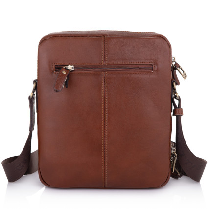 Мужская кожаная сумка Giorgio Ferretti (Италия) коричневая GF201850173brown – Фото 3