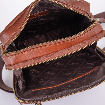 Мужская кожаная сумка Giorgio Ferretti (Италия) коричневая GF201850173brown – Фото 5