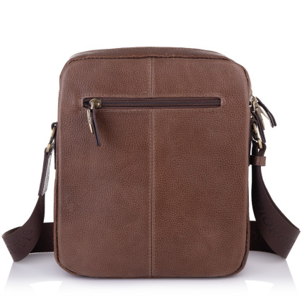 Мужская кожаная сумка Giorgio Ferretti (Италия) коричневая GF201850173brown2 – Фото 3