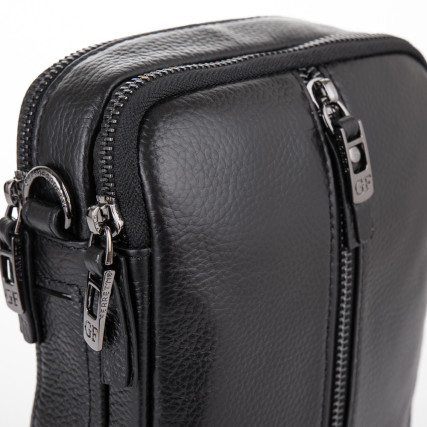 Мужская кожаная сумка Giorgio Ferretti (Италия) черная GF3438-02Ablack – Фото 4