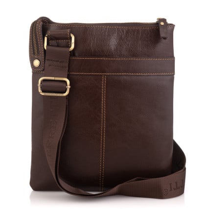 Мужская кожаная сумка через плечо Giorgio Ferretti (Италия) коричневая GF3475Cbrown – Фото 2