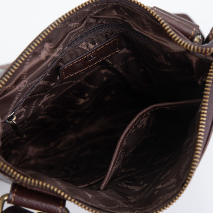 Мужская кожаная сумка через плечо Giorgio Ferretti (Италия) коричневая GF3475Cbrown – Фото 5