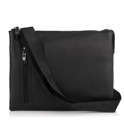 Мужская кожаная черная сумка через плечо Giorgio Ferretti (Италия) GF3482Ablack – Фото 3