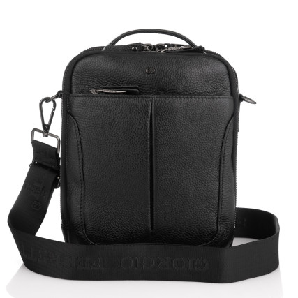 Мужская кожаная сумка через плечо Giorgio Ferretti (Италия) черная GF402008Ablack – Фото 3