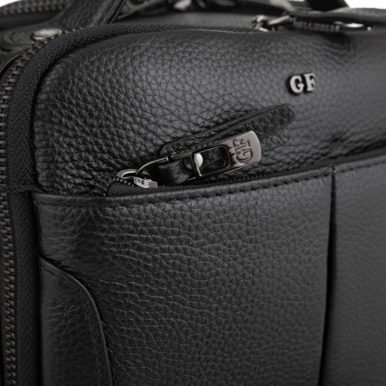 Мужская кожаная сумка через плечо Giorgio Ferretti (Италия) черная GF402008Ablack – Фото 4