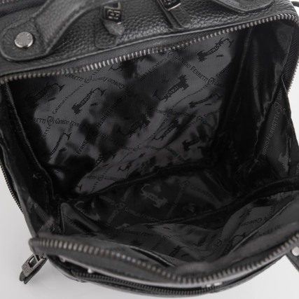 Мужская кожаная сумка через плечо Giorgio Ferretti (Италия) черная GF402008Ablack – Фото 5