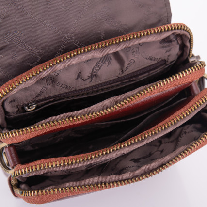 Мужская кожаная сумка Giorgio Ferretti (Италия) коричневая GF568-5brown – Фото 5