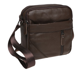 Мужская кожаная сумка Borsa Leather коричневая K11027-brown